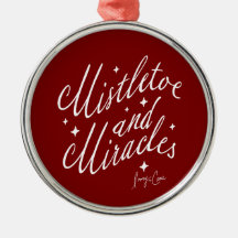 Mistletoe milagres - Natal vermelho e branco redon