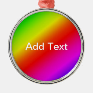 Ornamento De Metal Mistura Diagonal de Gradiente Arco-Íris Colorida