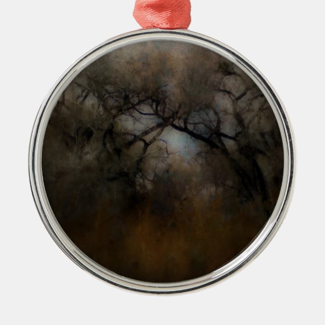 Ornamento De Metal Misty Cottonwoods (Frente)