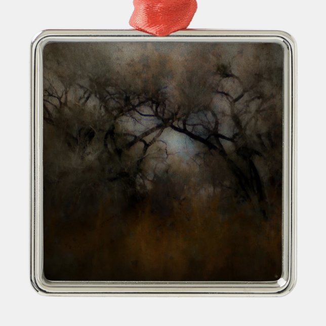 Ornamento De Metal Misty Cottonwoods (Frente)