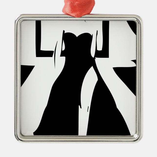 Ornamento De Metal Modelo da pista de decolagem no vestido elegante (Frente)