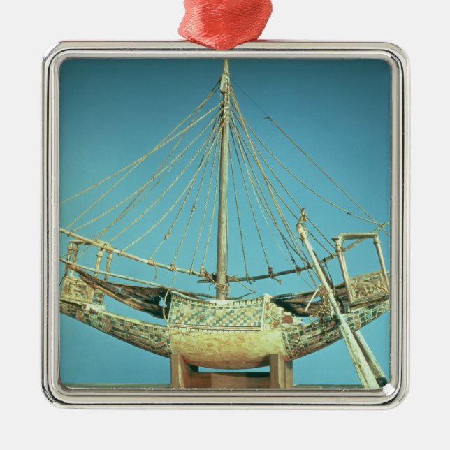 Ornamento De Metal Modelo de um dos barcos do pharaoh (Frente)
