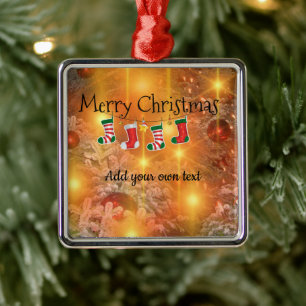 Ornamento De Metal Modelo - Personalizar o Natal do Ouro