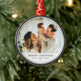 Ornamento De Metal Modern Family Photo Christmas
