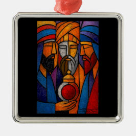 Ornamento De Metal Modern Stained Glass Three Wise Men
