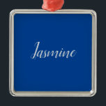 Ornamento De Metal Moderno profissional - Azul profundo e mínimo<br><div class="desc">Você pode facilmente alterar as fontes,  a imagem de fundo e a cor,  os caracteres de letra.</div>
