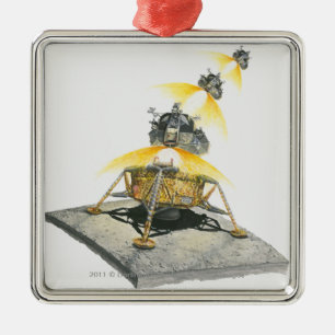 Ornamento De Metal Módulo de Apollo 11 Eagle que descola da lua