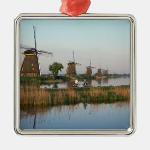 Ornamento De Metal Moinhos de vento, Kinderdijk, Holanda