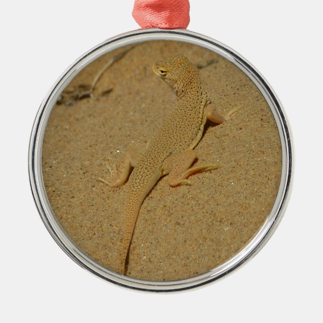 Ornamento De Metal Mojave Fringe-Toed Lizard (Frente)