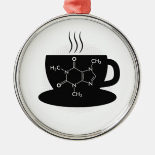 Ornamento De Metal Molécula de cafeína da química