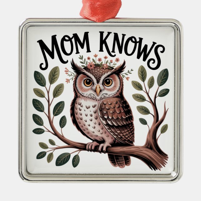 Ornamento De Metal Mom Knows﻿ (Frente)
