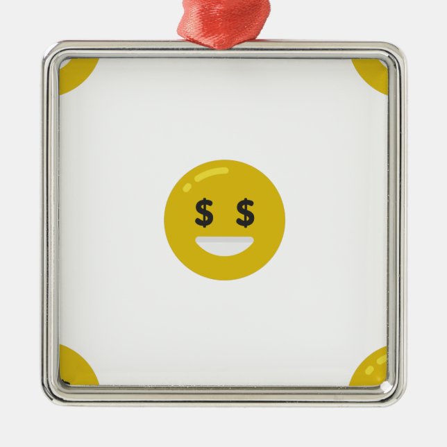 Ornamento De Metal money eye emoji (Frente)