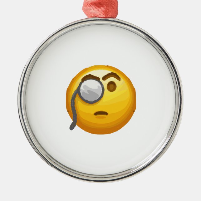 Ornamento De Metal monóculo emoji (Frente)