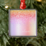 Ornamento De Metal Monograma Dourado da Largura Roxa Prosa do Pastel<br><div class="desc">Arco-Íris De Pastel - Enfeites de natal De Nome De Monograma De Folha De Folha Dourada, Roxa, Cor-De-Rosa, Folha De Folha Metálica. Isto faz o doce e perfeito aniversário de 16 anos, casamento, chá de panela, aniversário, chá de fraldas ou festa de solteira presente para alguém que ama luxo de...</div>