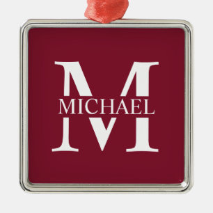 Ornamento De Metal Monograma e Nome Personalizados