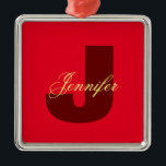 Ornamento De Metal Monograma Nome Próprio Moderno Inicial Minimalista<br><div class="desc">É um excelente produto que o fará dizer "como é simples,  mas impressionante,  um design". Por que não se amontoar com tal design?</div>