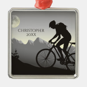 Ornamento De Metal Montanha Personalizada Bike no Natal da Lua
