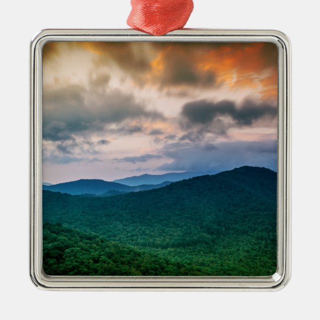 Ornamento De Metal Montanha Sunset (Frente)