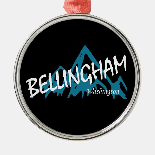 Ornamento De Metal Montanhas Bellingham Washington (Frente)