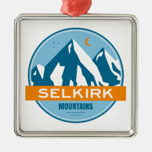 Ornamento De Metal Montanhas Selkirk Columbia Britânica Estrelas Lua