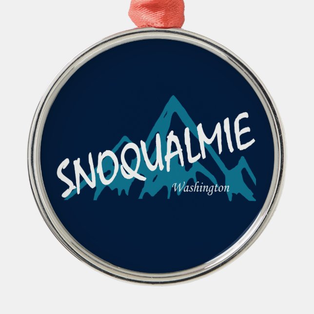 Ornamento De Metal Montanhas Snoqualmie Washington (Frente)