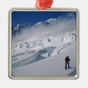 Ornamento De Metal Montanhista no glaciar Tasman no Monte