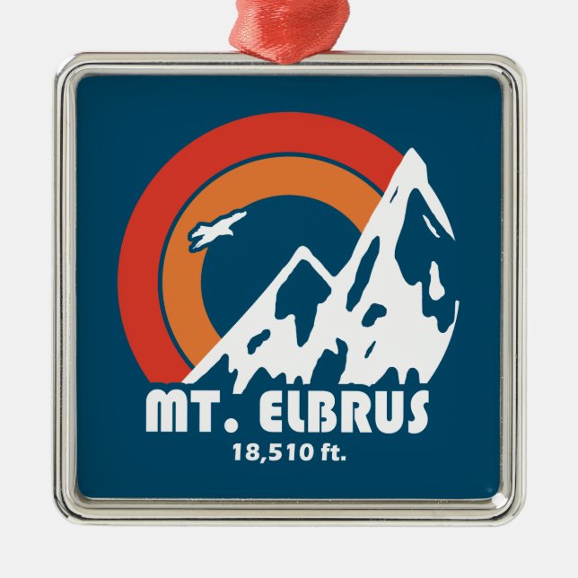 Ornamento De Metal Monte Elbrus Russia Sun Eagle (Frente)