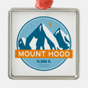 Ornamento De Metal Monte Hood Oregon Stars Moon