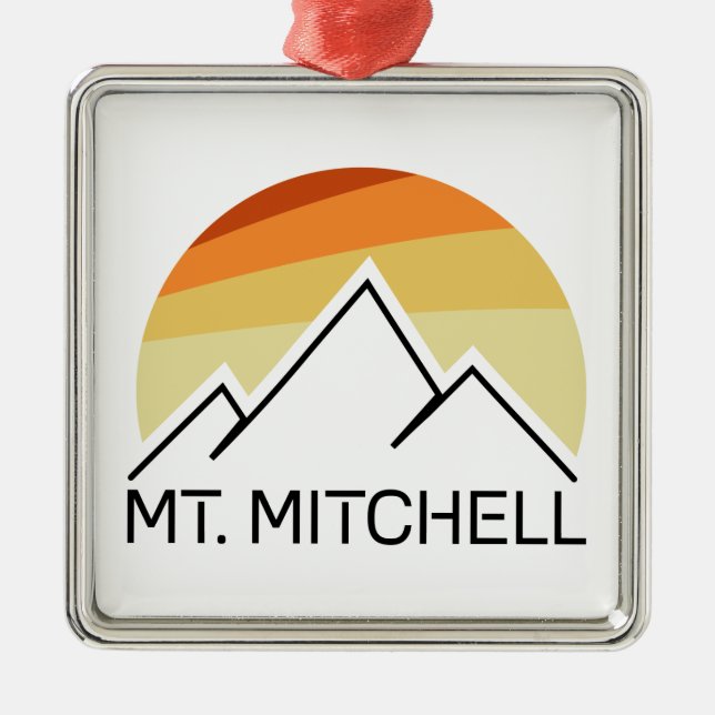 Ornamento De Metal Monte Mitchell Retro (Frente)