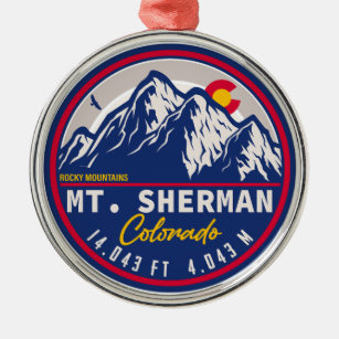 Ornamento De Metal Monte Sherman Colorado - 14ers Fourteener caminhan