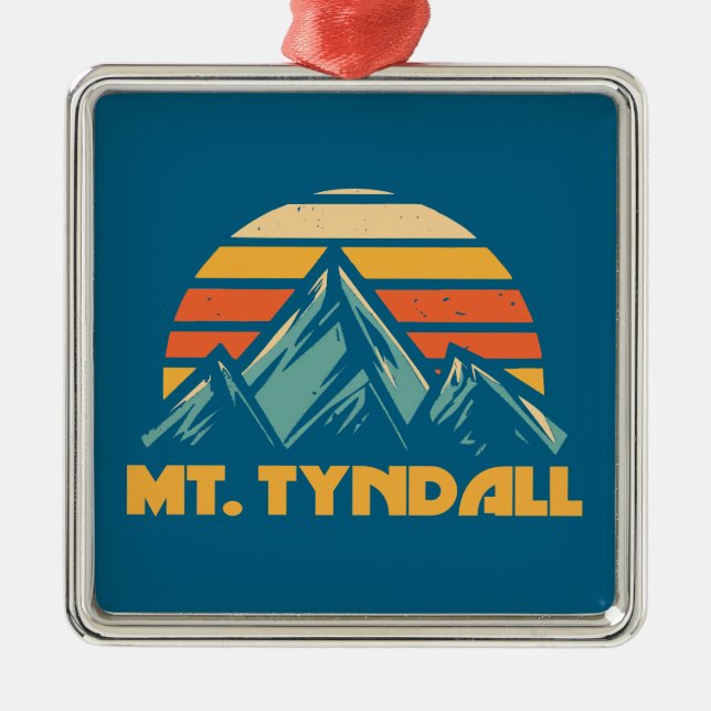 Ornamento De Metal Monte Tyndall California Retro Turquoise (Frente)