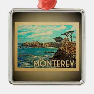 Ornamento De Metal Monterey California Ornament Viagens vintage