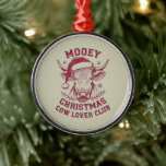 Ornamento De Metal Mooey Christmas Western Cow Lover Club Xmas Season<br><div class="desc">Mooey Christmas Western Cow Lover Club Xmas Season Highland</div>