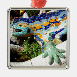 Ornamento De Metal Mosaicos de Lagarto de Gaudi