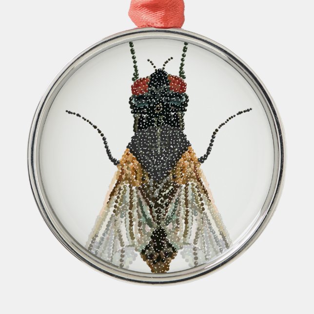 Ornamento De Metal mosca da casa. (Frente)