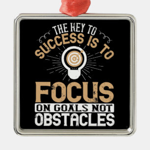 Ornamento De Metal Motivação - Foco nos Objetivos, Não nos Obstáculos