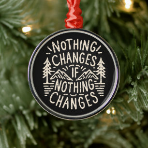 Ornamento De Metal Motivação inspiradora cita montanhas em preto