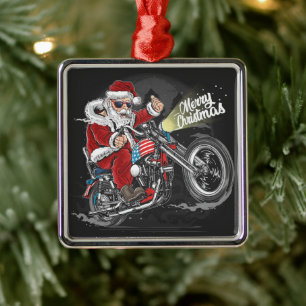Ornamento De Metal Moto Natal