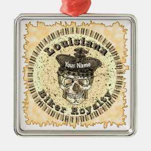 Ornamento De Metal Motociclista da Louisiana