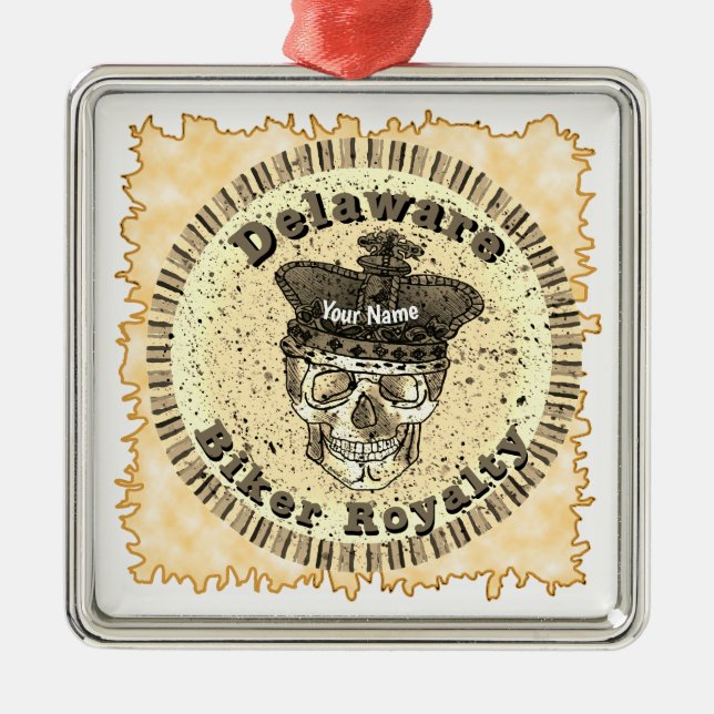 Ornamento De Metal Motociclista de Delaware (Frente)