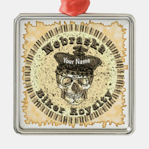 Ornamento De Metal Motociclista de Nebraska