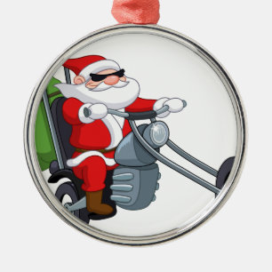 Ornamento De Metal motociclista santa claus