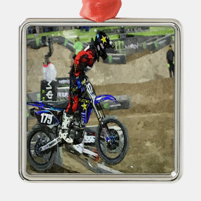 Ornamento De Metal Motocross Racing (Frente)