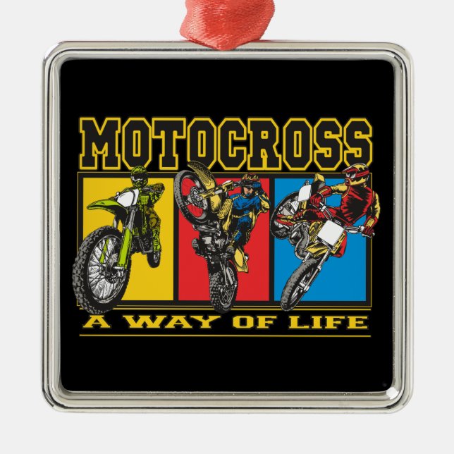 Ornamento De Metal Motocross um modo de vida (Frente)