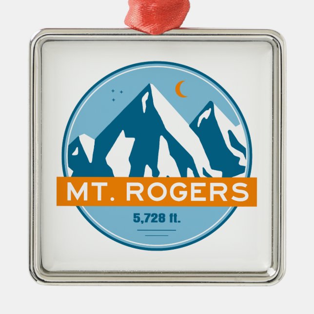 Ornamento De Metal Mount Rogers Virginia Estrelas Lua (Frente)