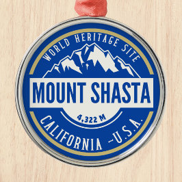 Ornamento De Metal Mount Shasta California Mountain Landscape