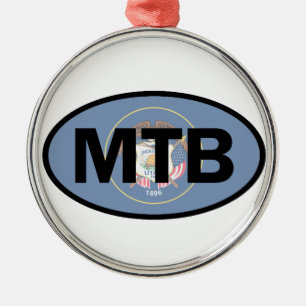 Ornamento De Metal Mountain Biking Utah Flag