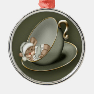 Ornamento De Metal Mouse de Natal (1 lado)