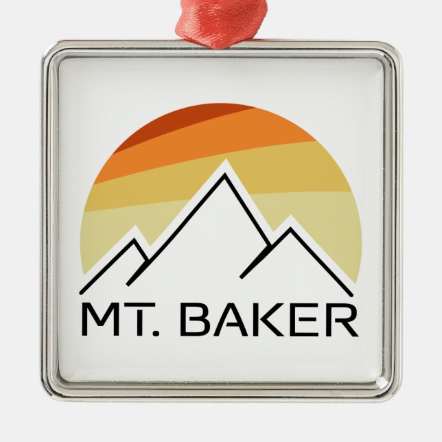 Ornamento De Metal Mt. Baker Retro (Frente)