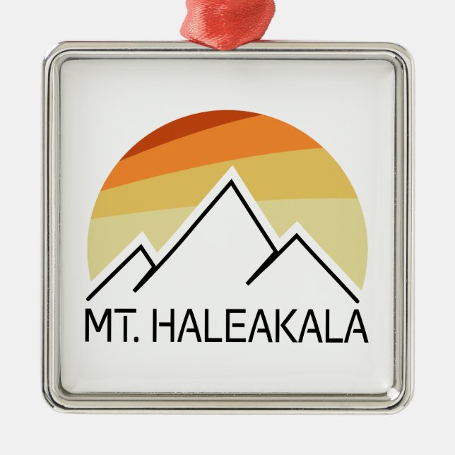 Ornamento De Metal Mt. Haleakala Retro (Frente)
